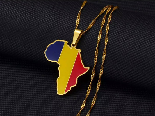 African Map - Chad Gold Necklace