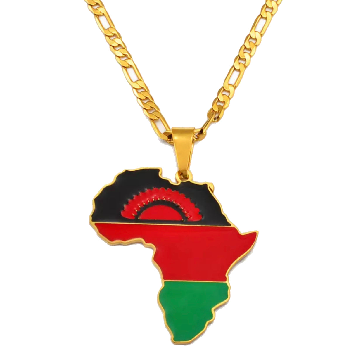 African Map - Malawi Gold Necklace