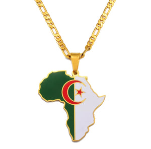 African Map - Algeria Gold Necklace