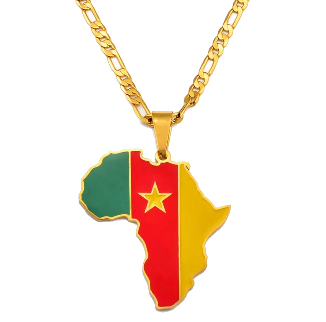 African Map - Cameroon Gold Necklace