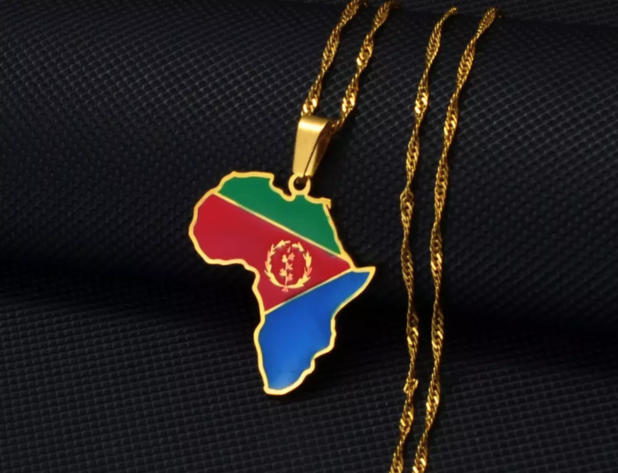 African Map - Eritrea Gold Necklace