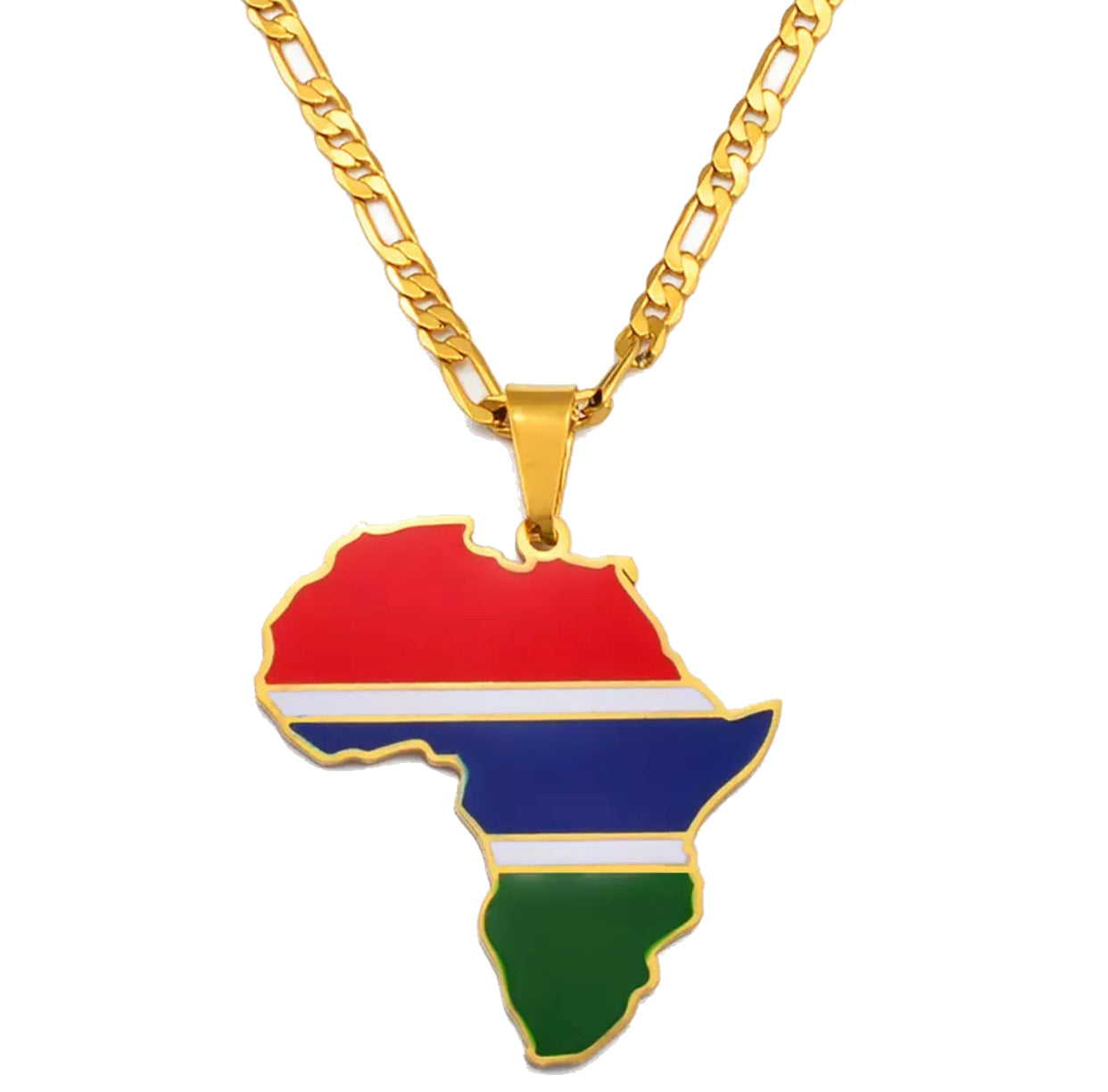 African Map - Gambia Gold Necklace
