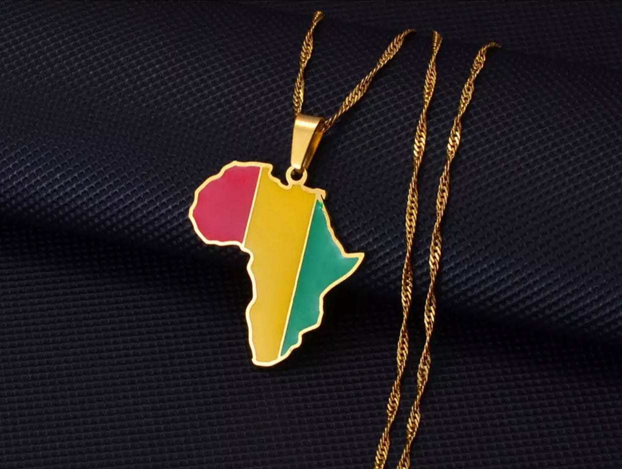 African Map - Guinea Gold Necklace