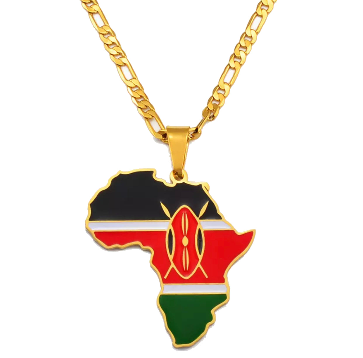 African Map - Kenya Gold Necklace