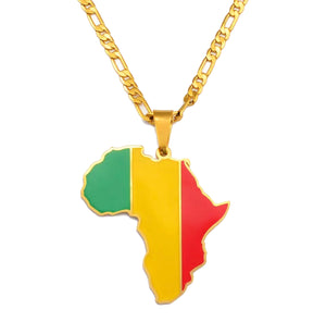 African Map - Mali Gold Necklace