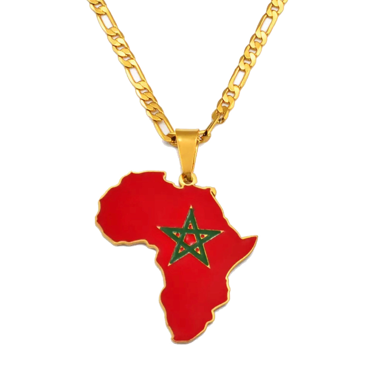 African Map - Morocco Gold Necklace