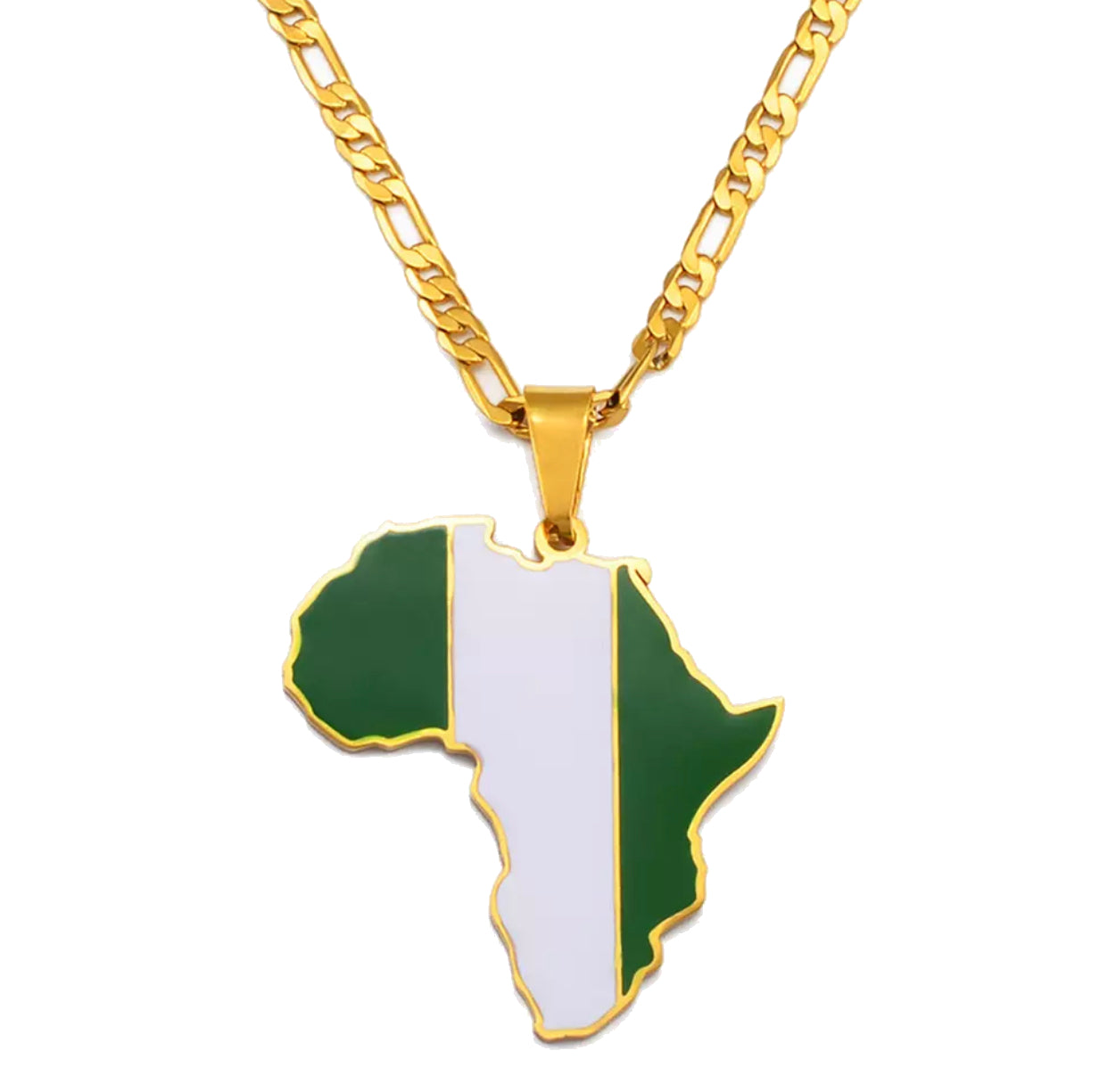 African Map - Nigeria Gold Necklace