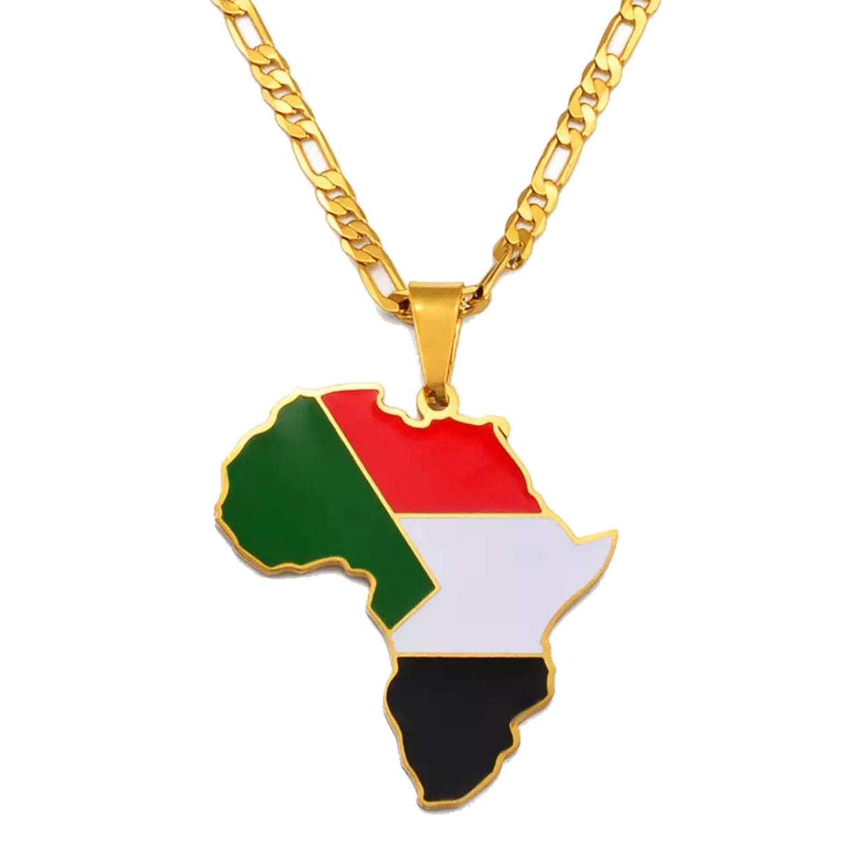 African Map - Sudan Gold Necklace