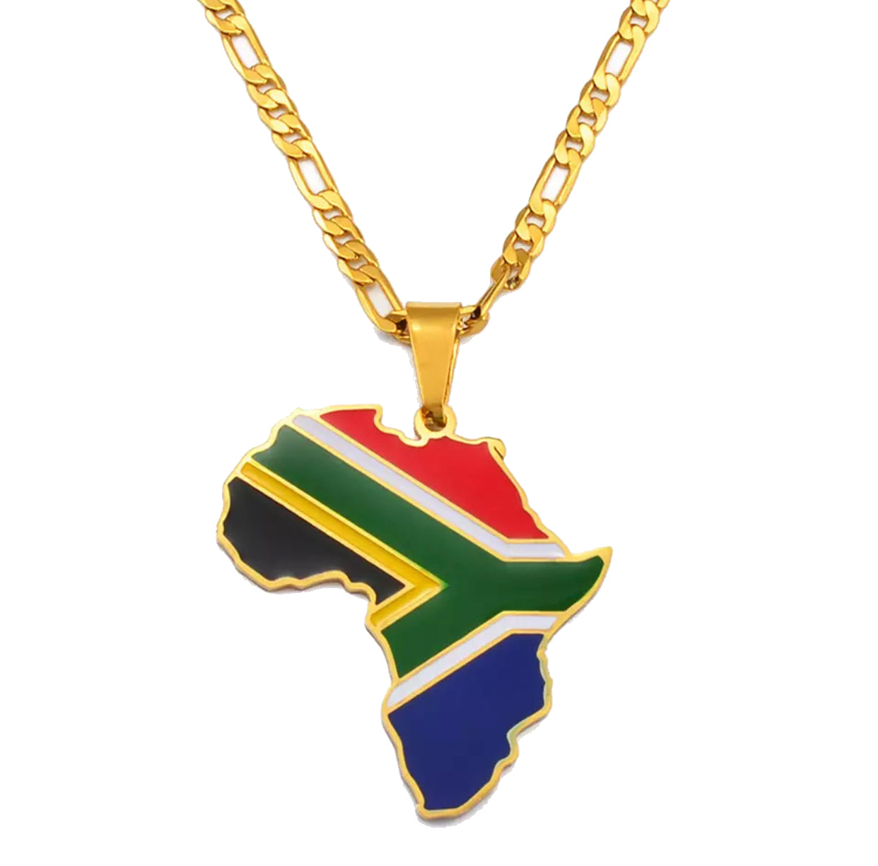 African Map - South Africa Gold Necklace