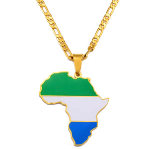 African Map - Sierra Leone Gold Necklace