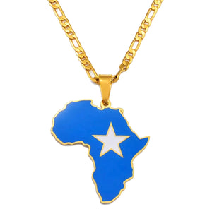 African Map - Somalia Gold Necklace