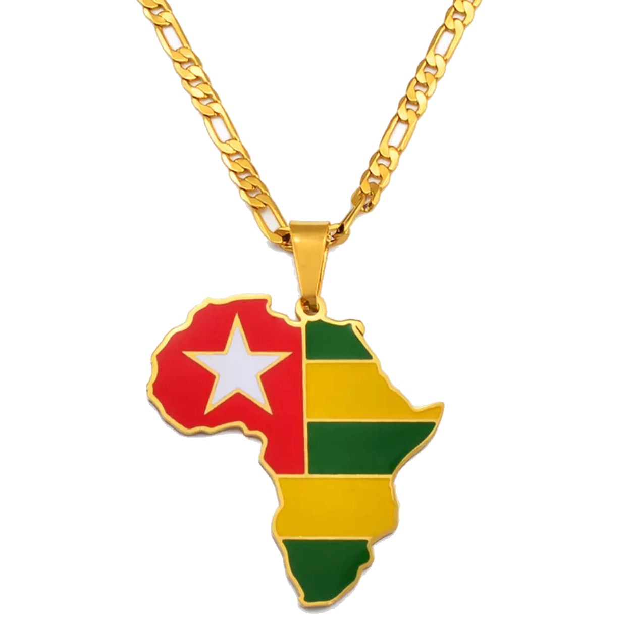 African Map - Togo Gold Necklace